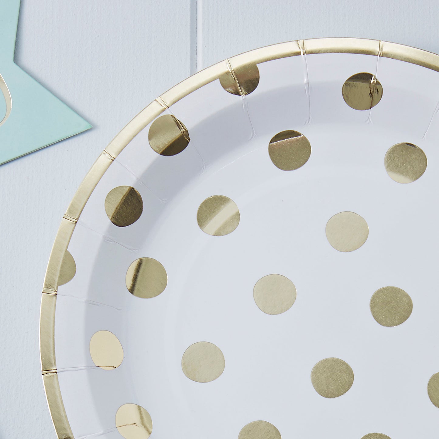 Gold Foiled Polka Dot Paper Party Plates