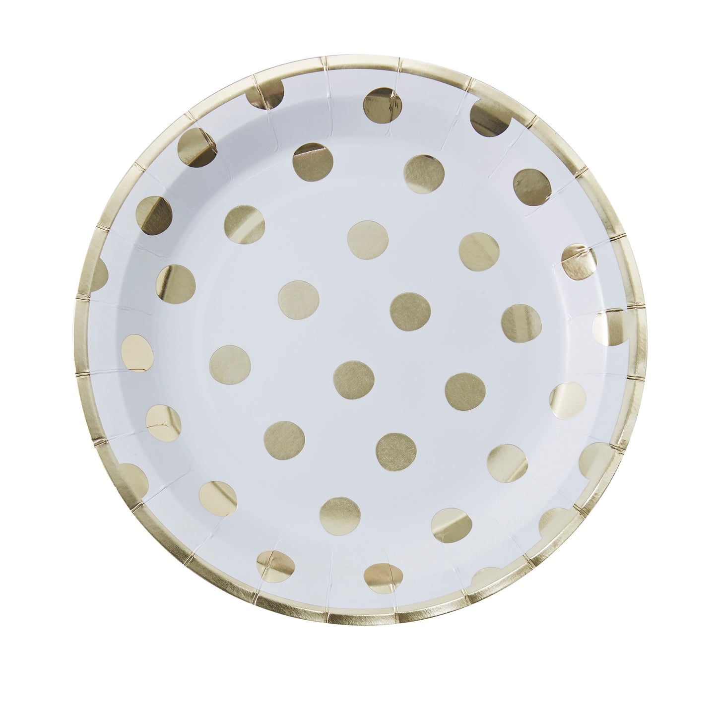 Gold Foiled Polka Dot Paper Party Plates