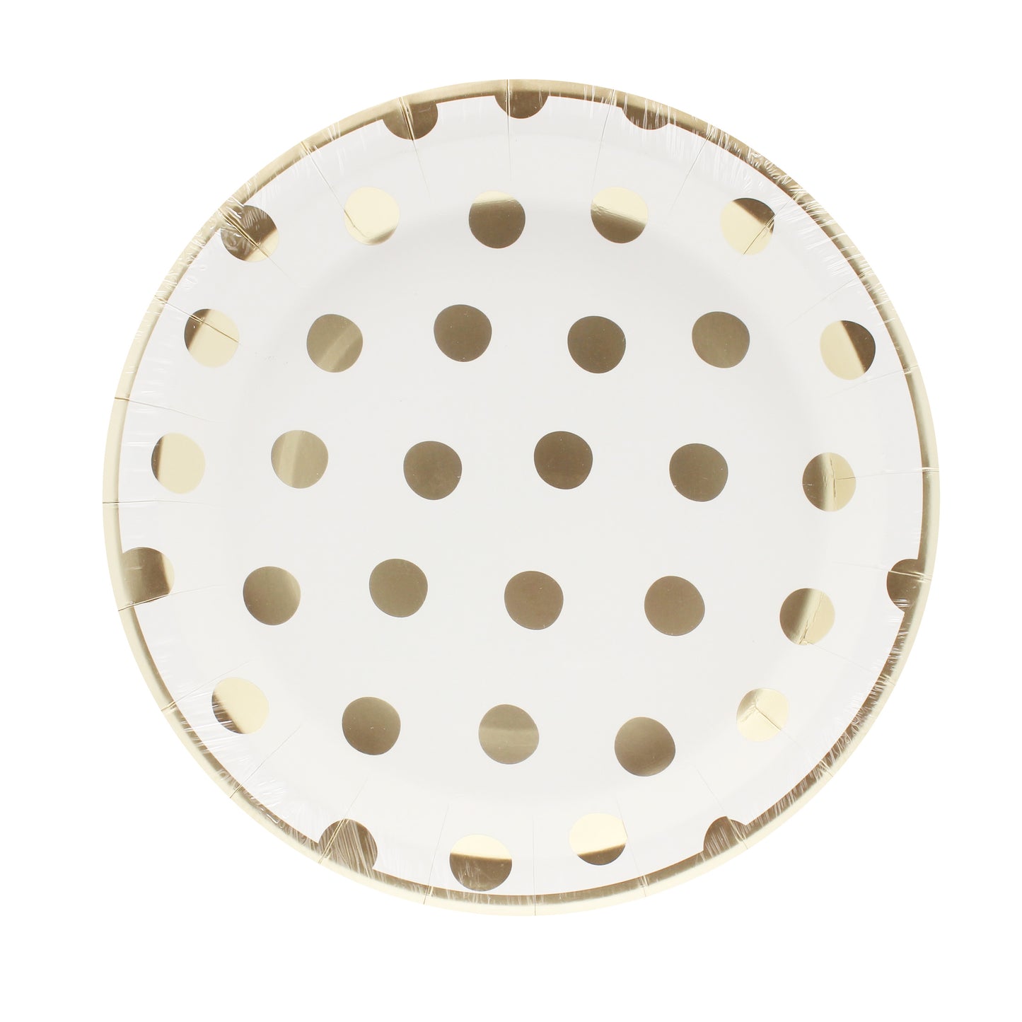 Gold Foiled Polka Dot Paper Party Plates