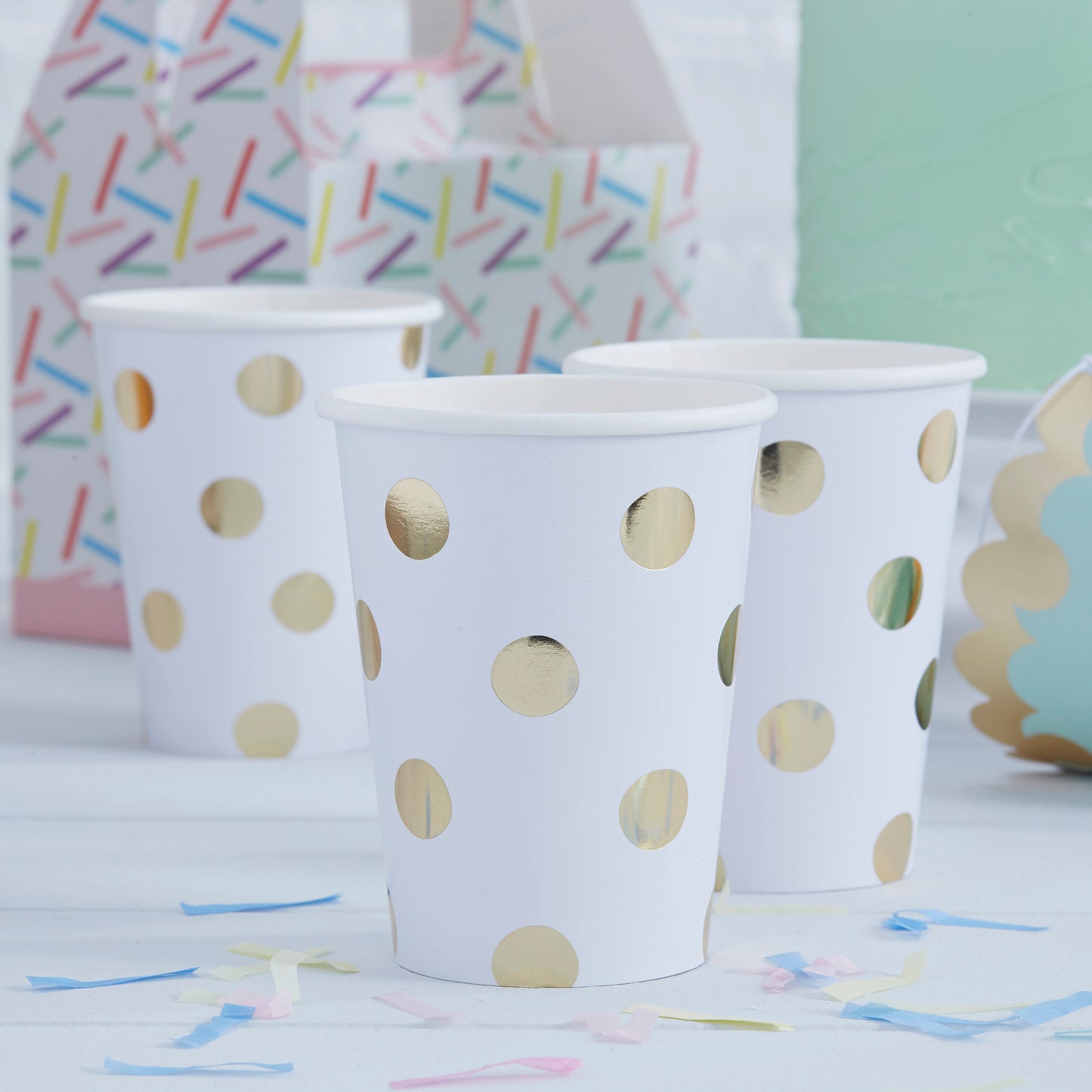 Gold Foiled Polka Dot Paper Cups - Pick and Mix