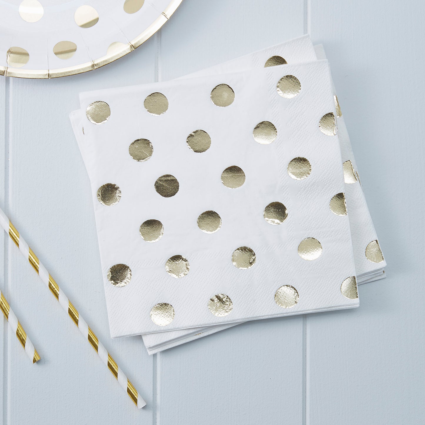 Gold Foiled Polka Dot Party Napkins