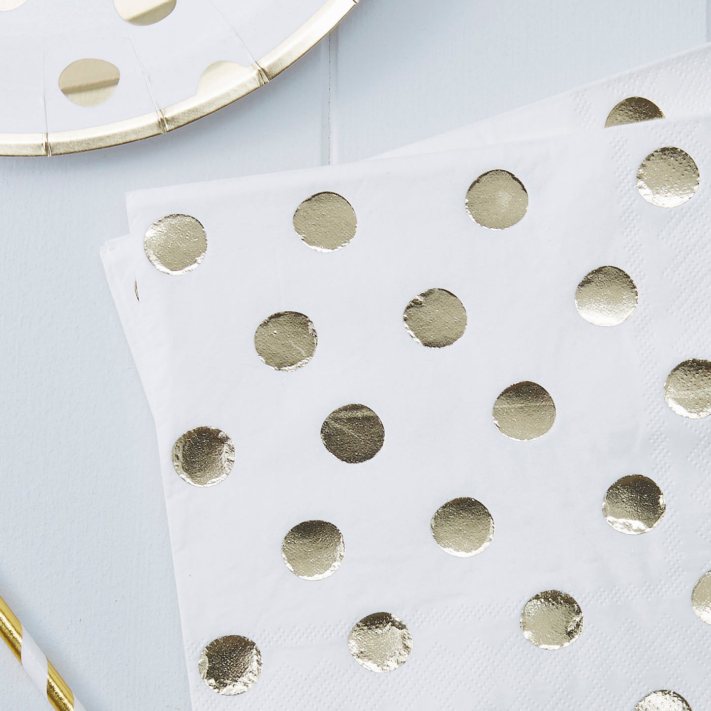 Gold Foiled Polka Dot Party Napkins