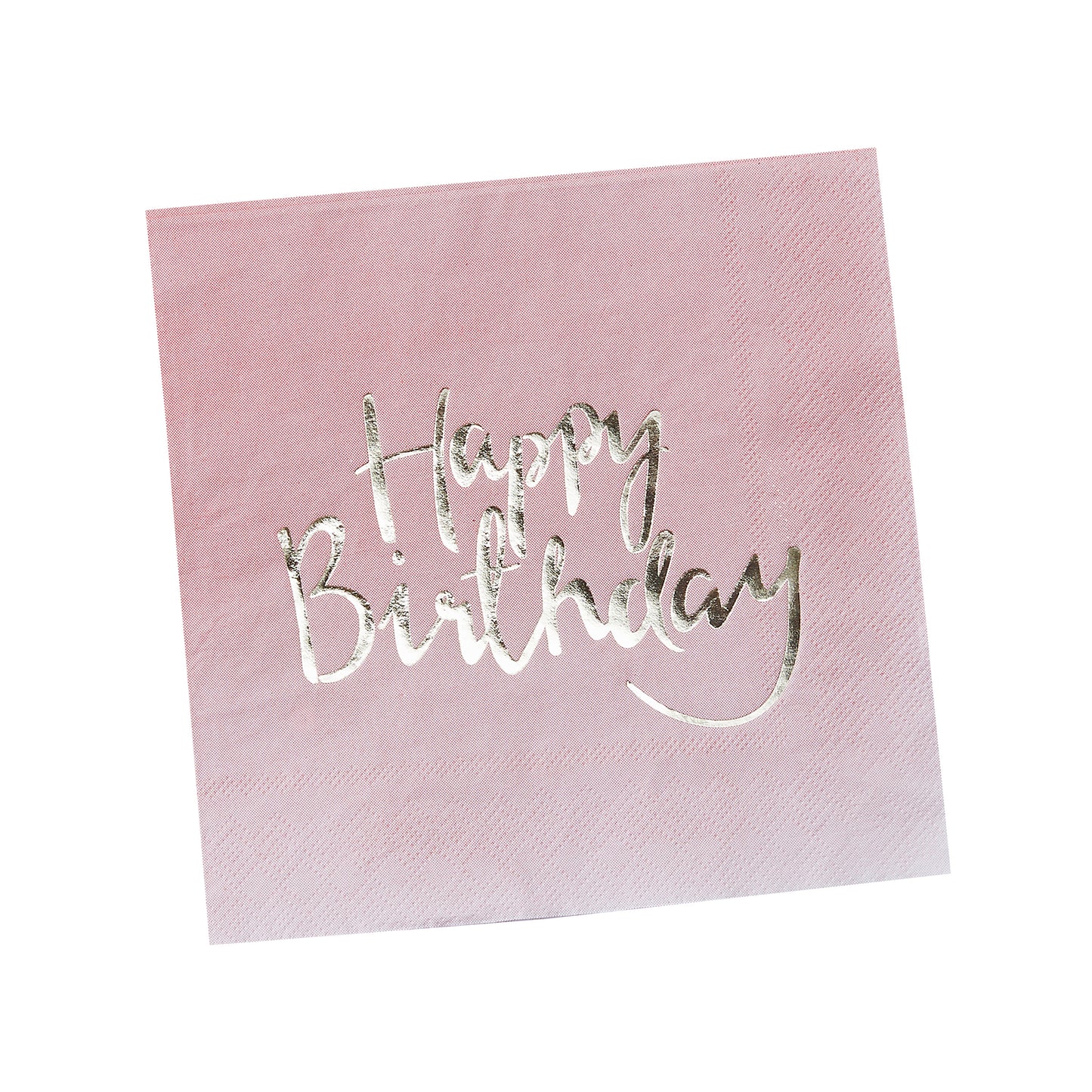Gold Foiled Pink Ombre Happy Birthday Napkins
