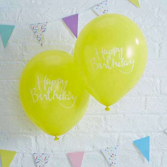 Happy Birthday Yellow Balloons