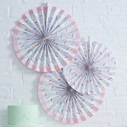 Sprinkles Paper Fan Decorations - Pick and Mix