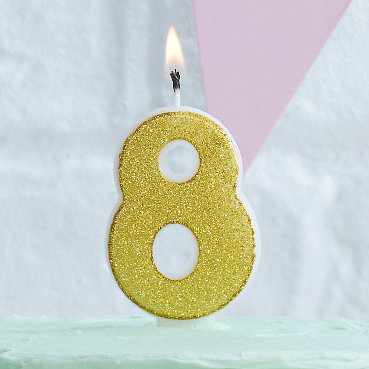 Gold Glitter 8 Number Candle - Pick and Mix