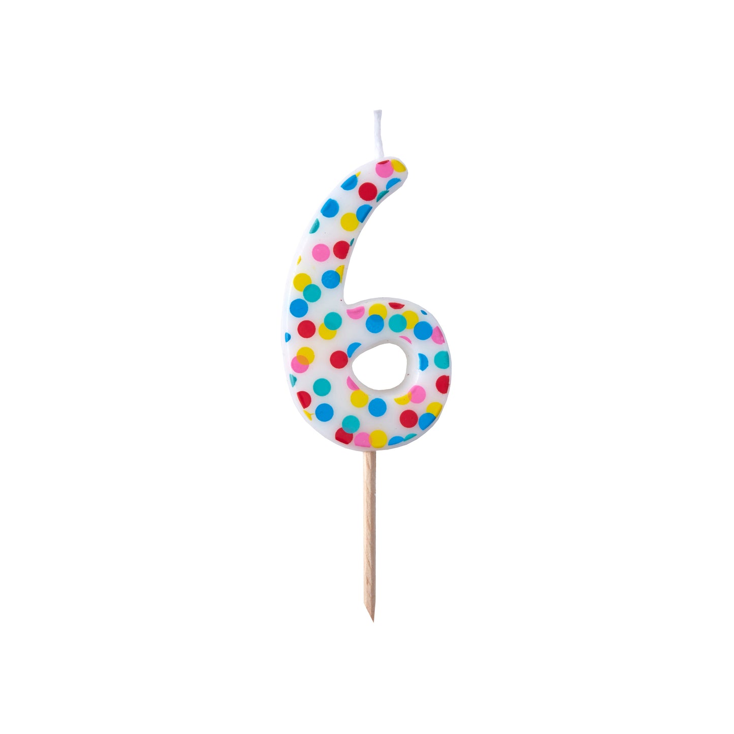 Polka Dot Candle Number 6 - Pick and Mix