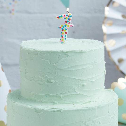 Polka Dot Candle Number 7 - Pick and Mix