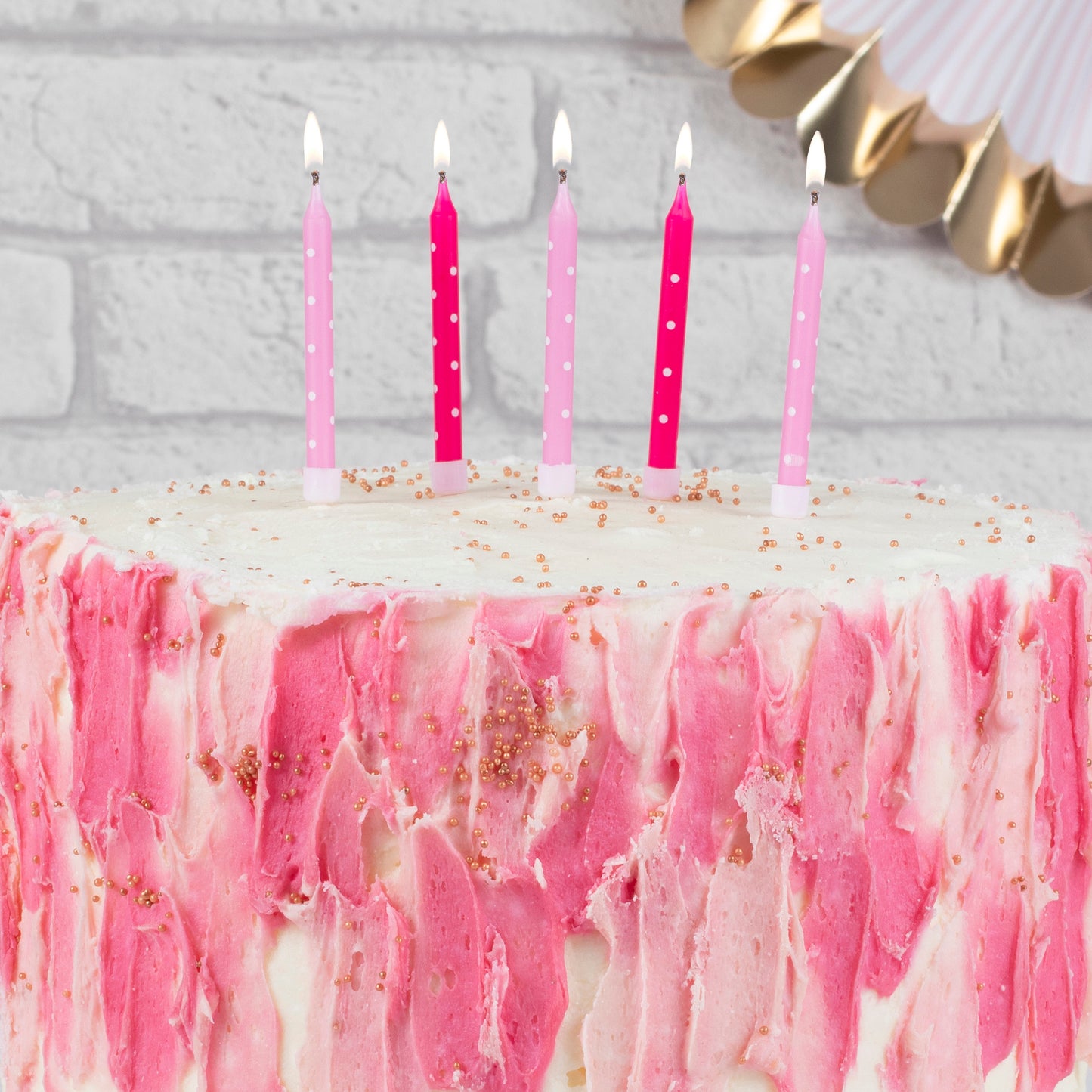 Polka Dot Pink Candles