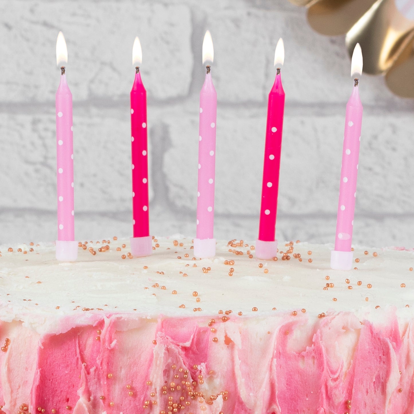Polka Dot Pink Candles