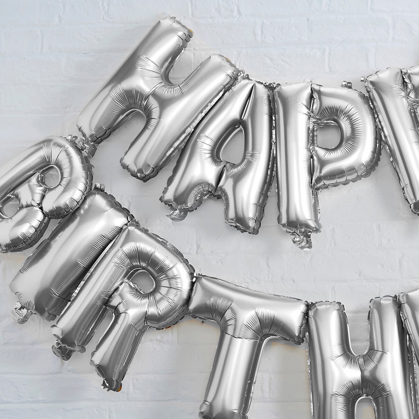 Silver Happy Birthday Foil Balloon Bunting