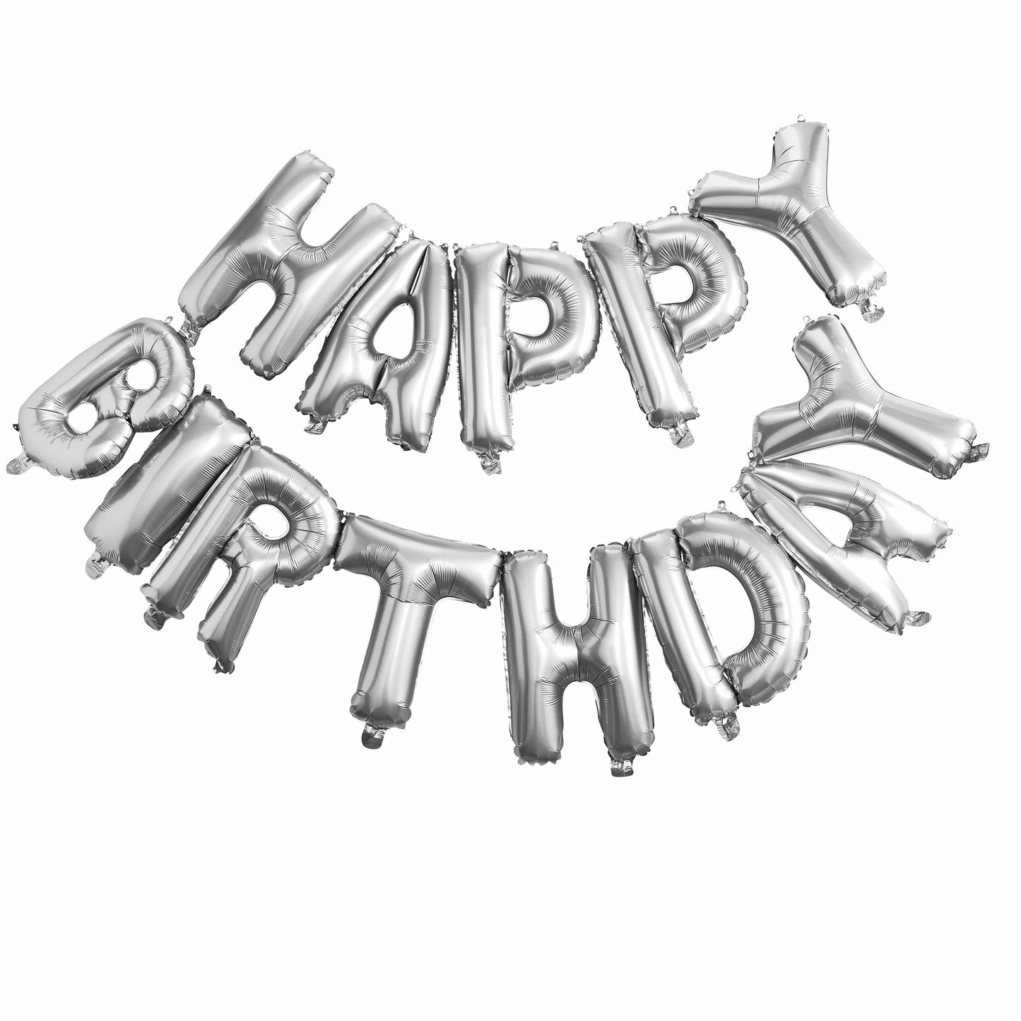 Silver Happy Birthday Foil Balloon Bunting