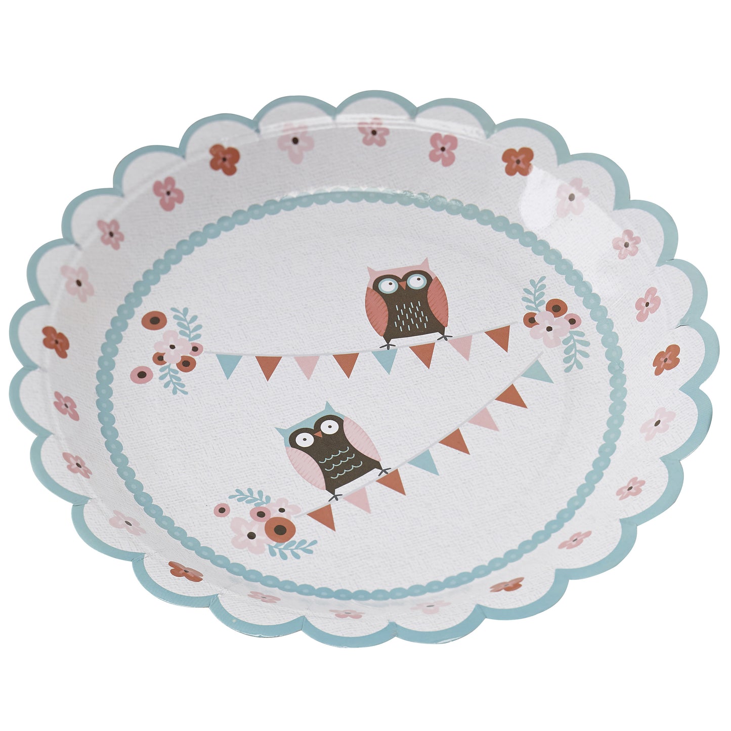 Patchwork Owl Paper Plates