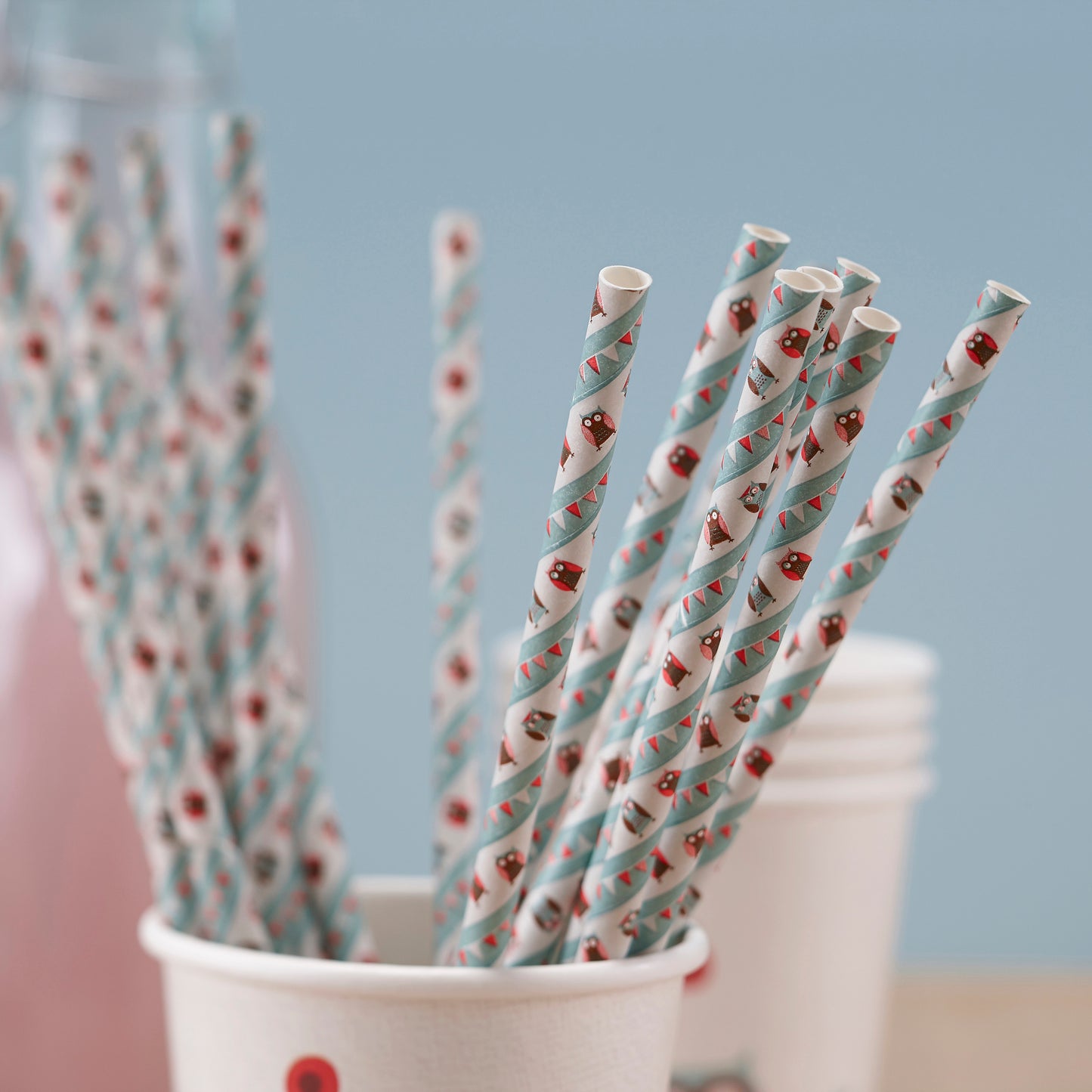 Paper Straws - Patchwork Owl