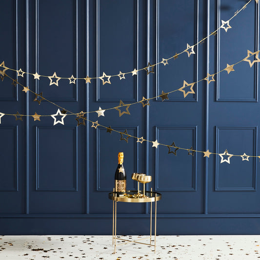 Gold Foiled Star Hanging Garland