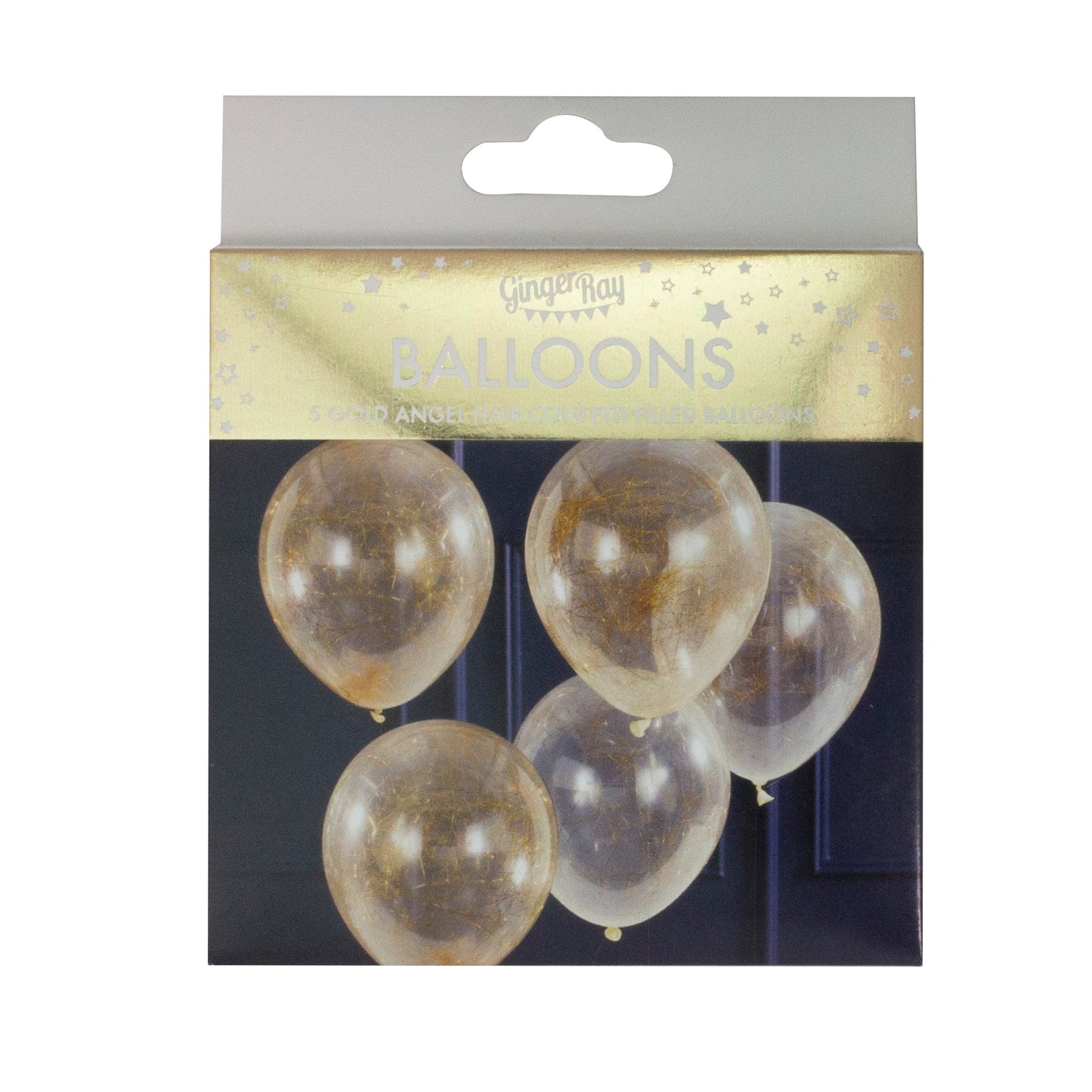 Gold Angel Hair Confetti Balloons