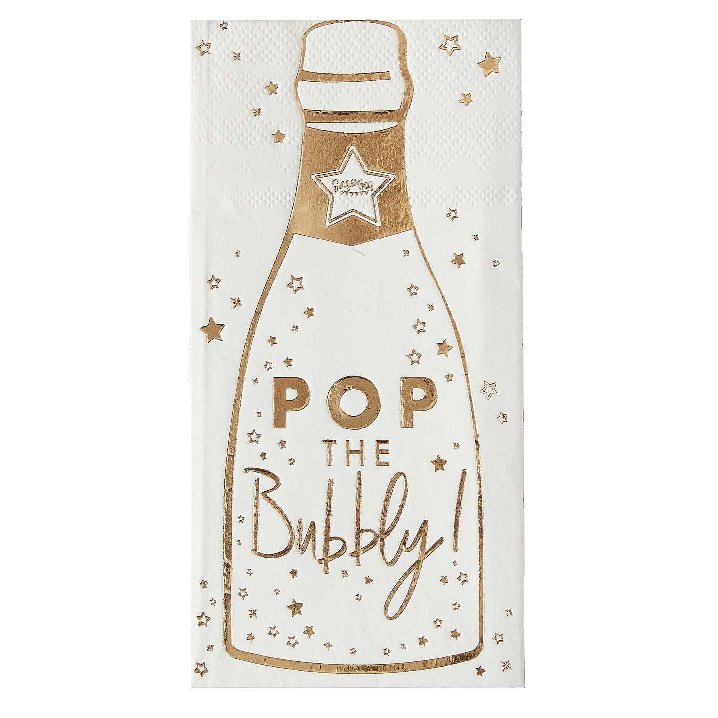 Gold Champagne Bottle Paper Napkins