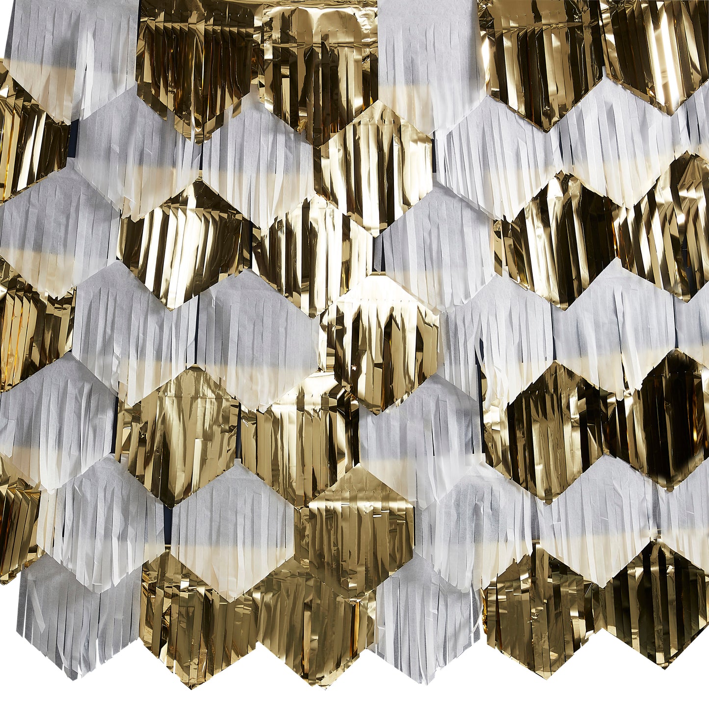 White and Gold Fringe Backdrop Background Decoration