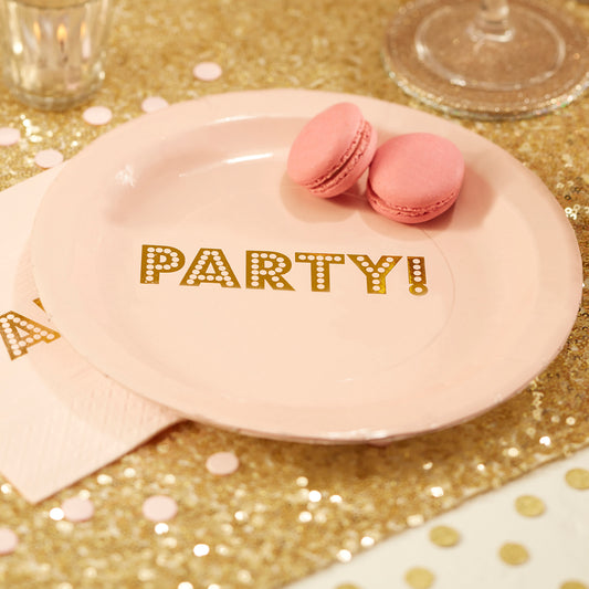 Gold Foiled Paper Plates - Pastel Perfection