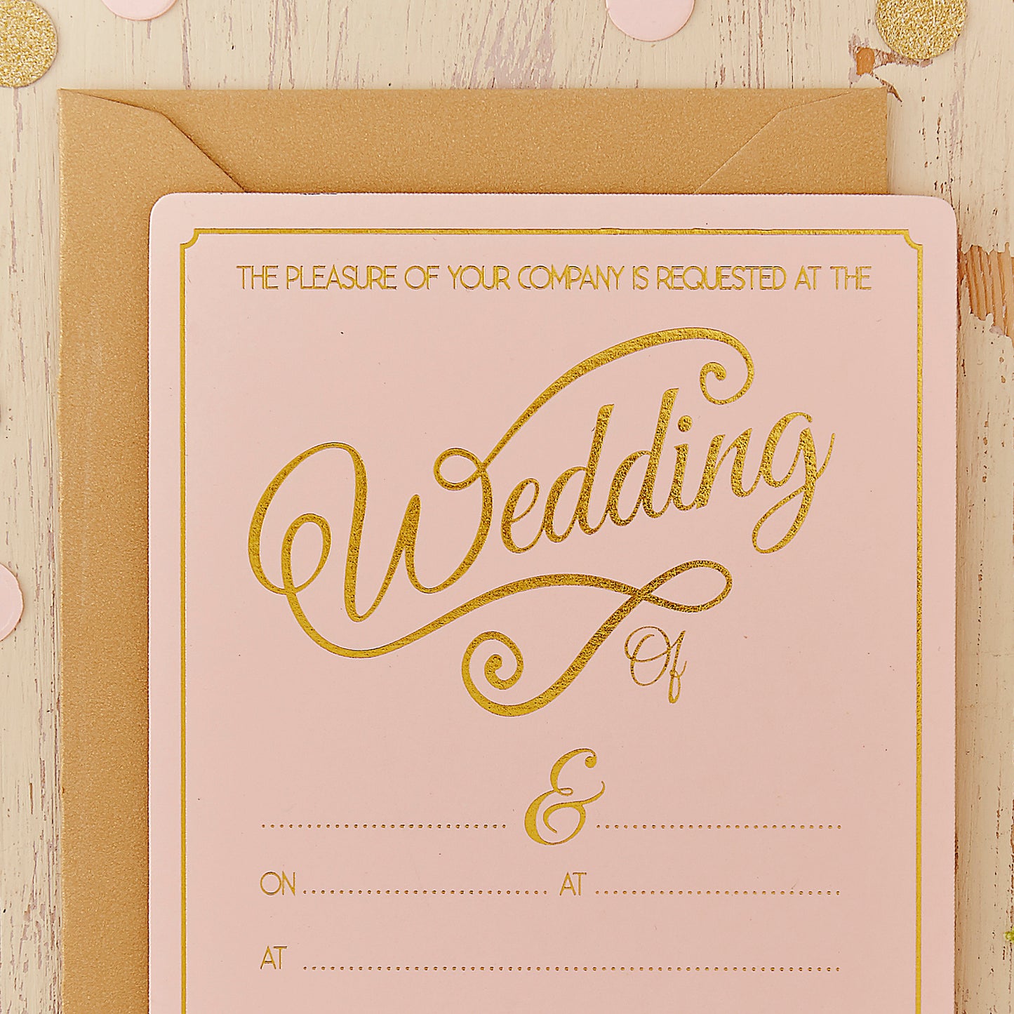 Gold Foiled Wedding Invitations - Pastel Perfection