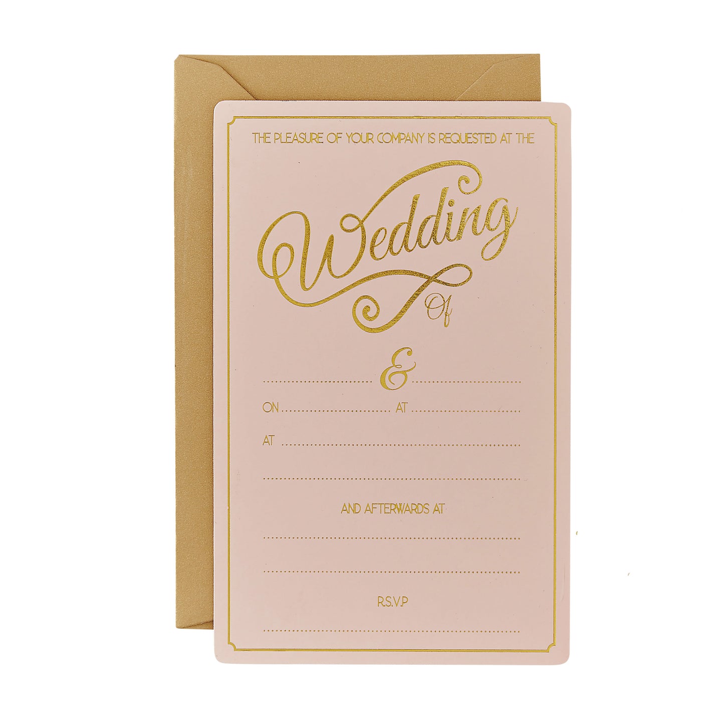 Gold Foiled Wedding Invitations - Pastel Perfection