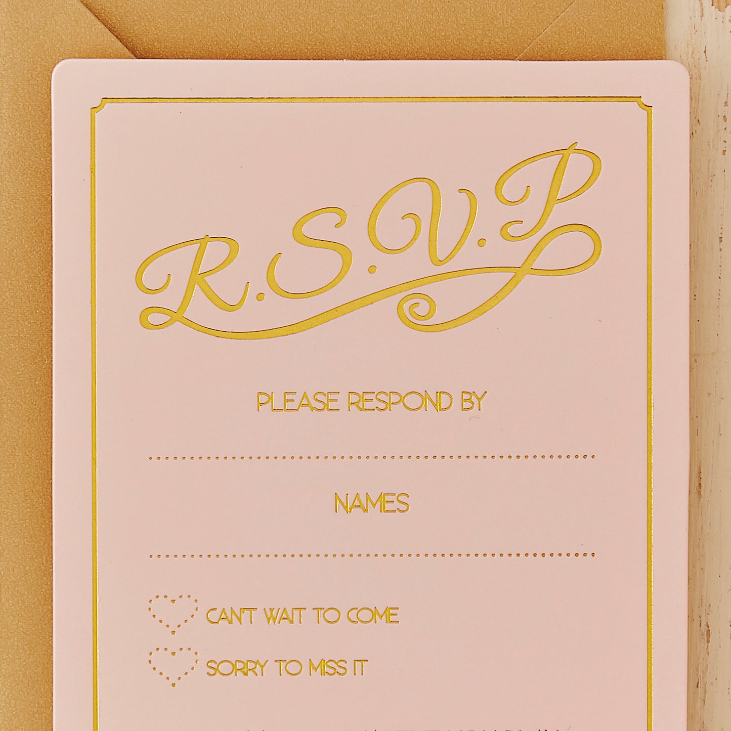Gold Foiled RSVP Cards - Pastel Perfection