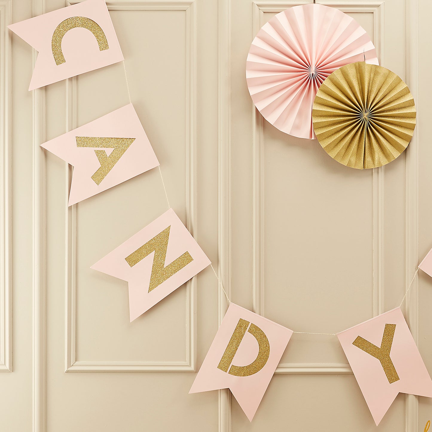 Pink & Gold Candy Bar Bunting - Pastel Perfection