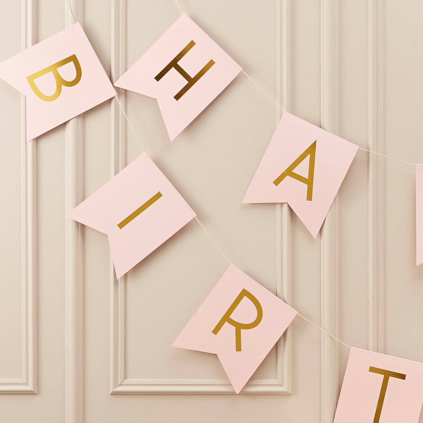 Pink and Gold Foil Happy Birthday Bunting