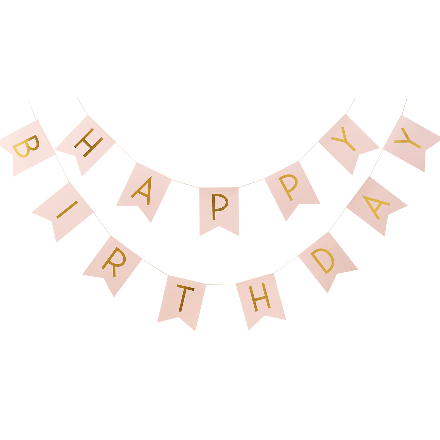 Pink and Gold Foil Happy Birthday Bunting