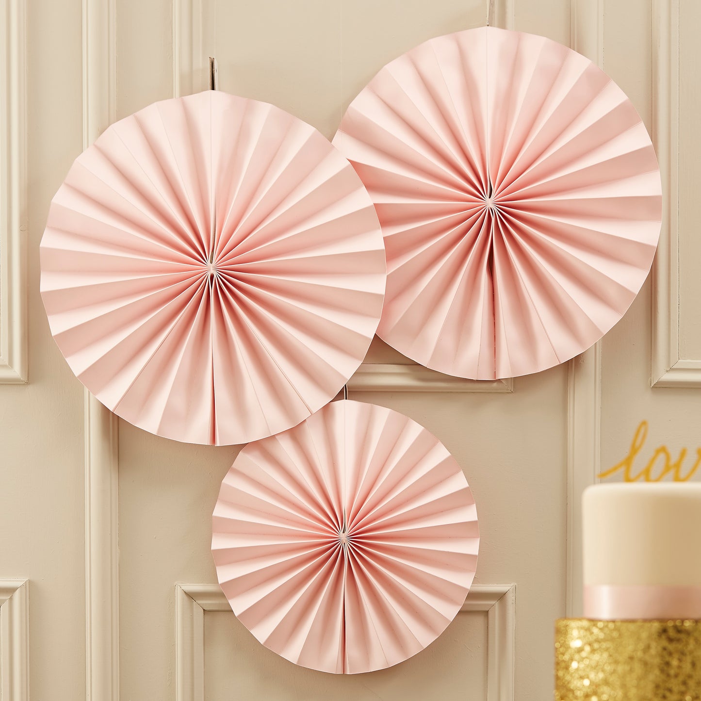 Pink Pinwheel Paper Fan Decorations