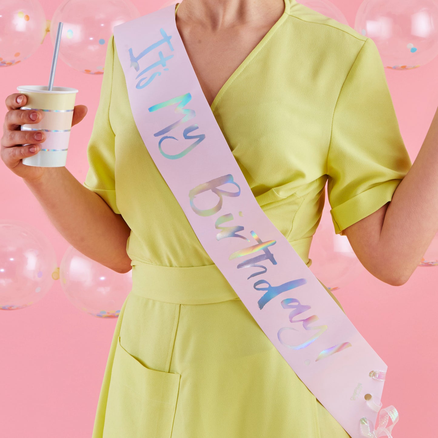 Pastel Pink Its My Birthday Sash
