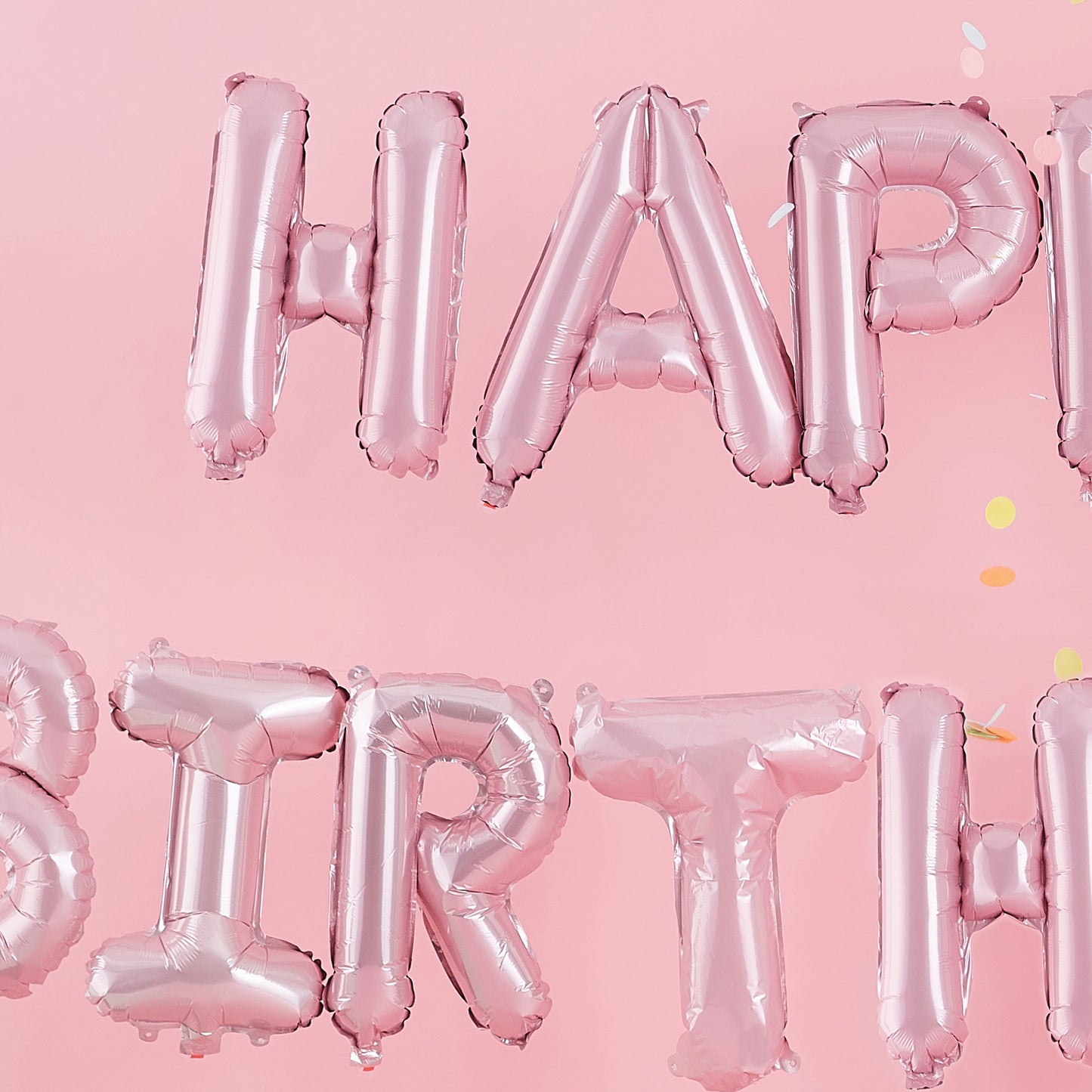 Matte Pink Happy Birthday Bunting Balloons