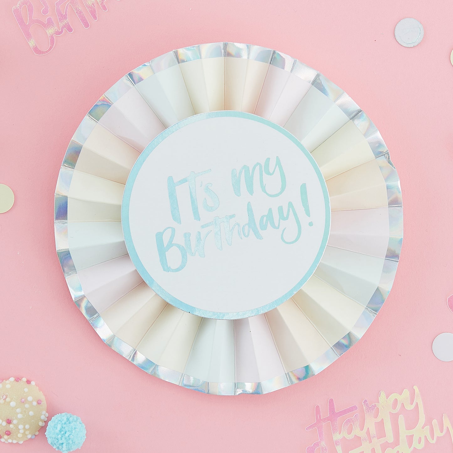 Its My Birthday Iridescent Birthday Badge - Pastel Party