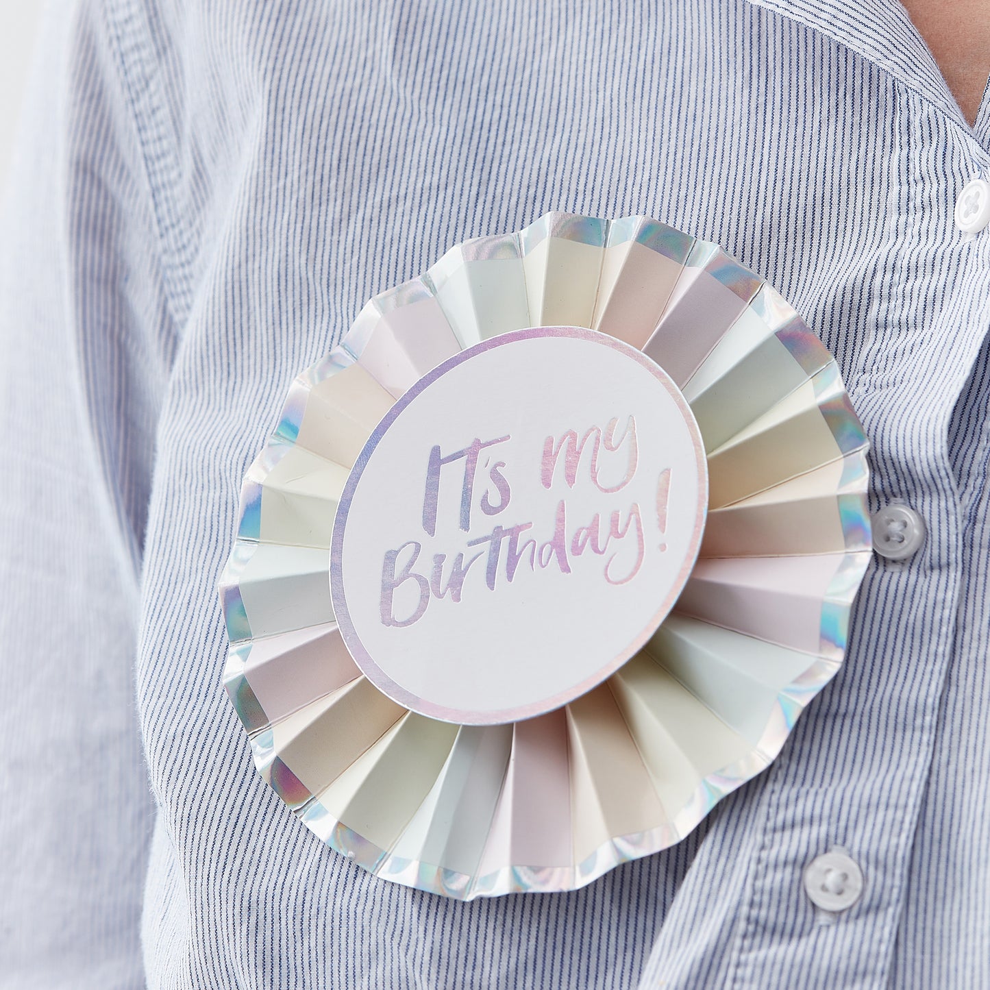 Its My Birthday Iridescent Birthday Badge - Pastel Party