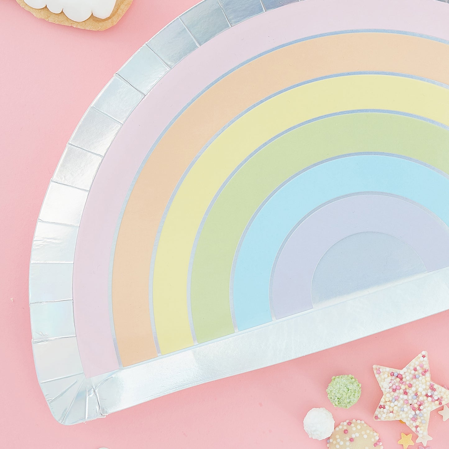 Pastel and Iridescent Foiled Rainbow Plates