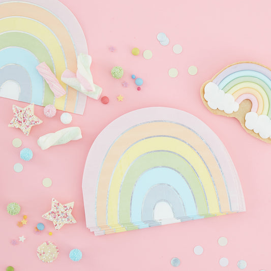 Pastel and Iridescent Rainbow Napkins