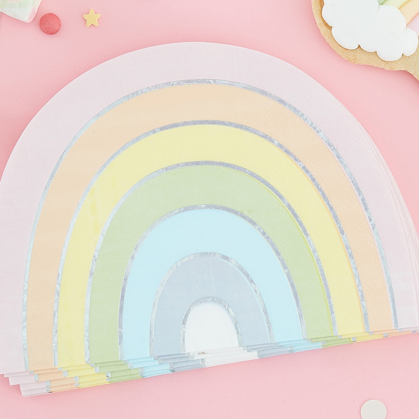 Pastel and Iridescent Rainbow Napkins