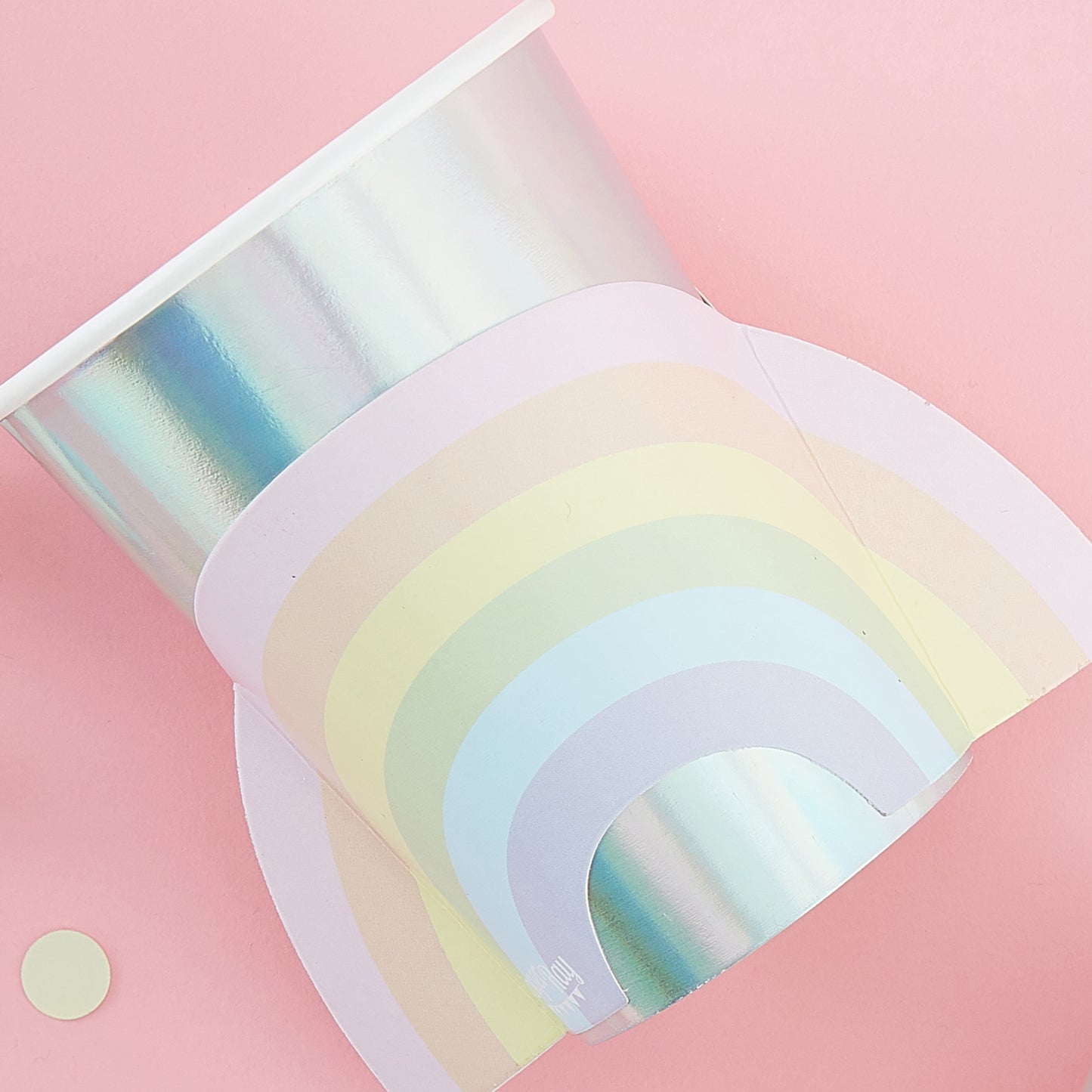 Pastel and Iridescent Paper Rainbow Cups
