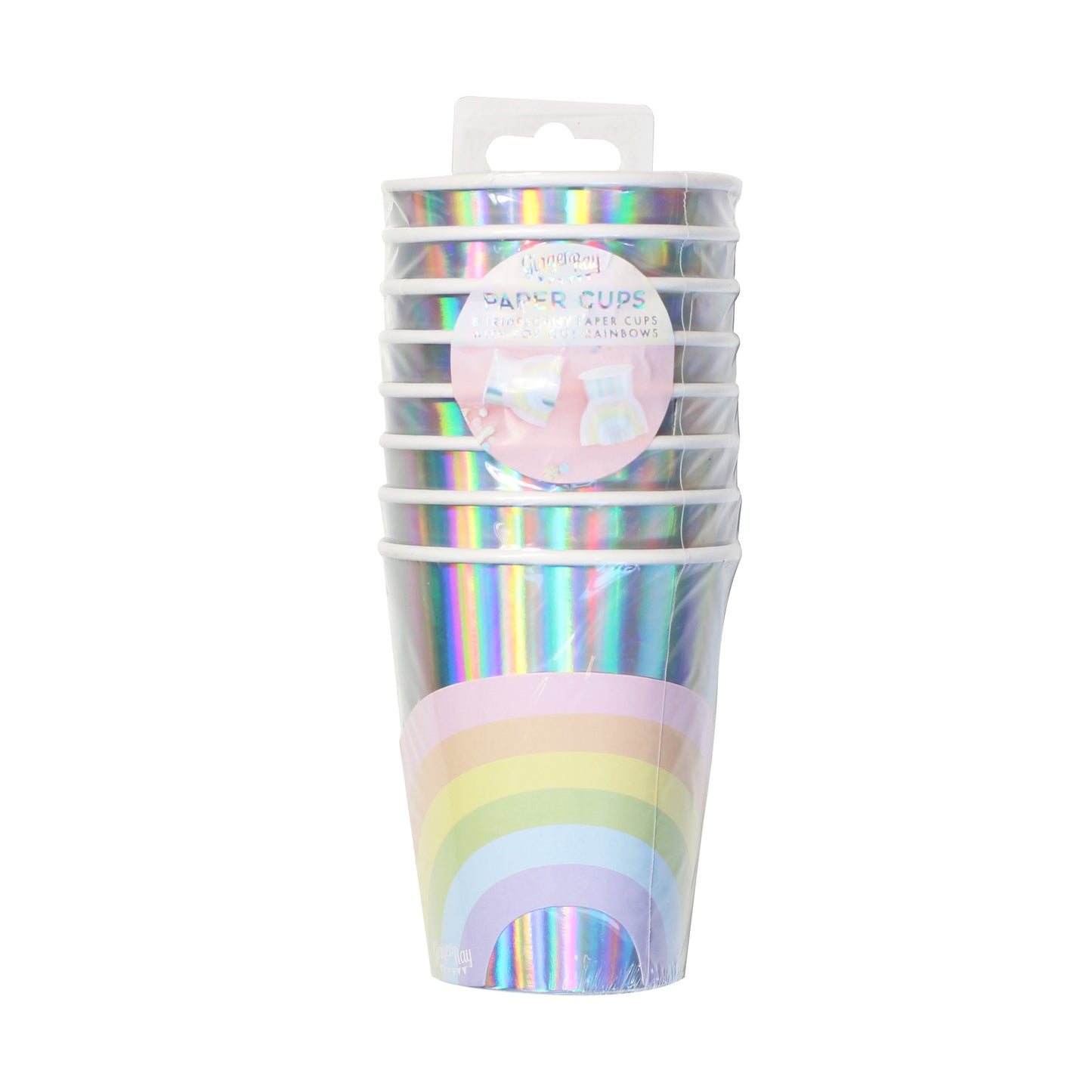 Pastel and Iridescent Paper Rainbow Cups