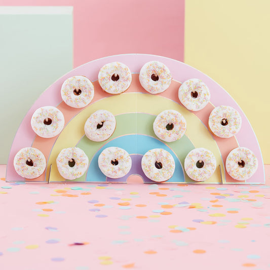 Rainbow Donut Wall Birthday Cake Alternative