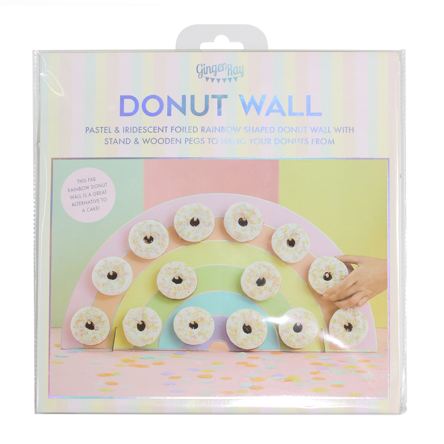 Rainbow Donut Wall Birthday Cake Alternative