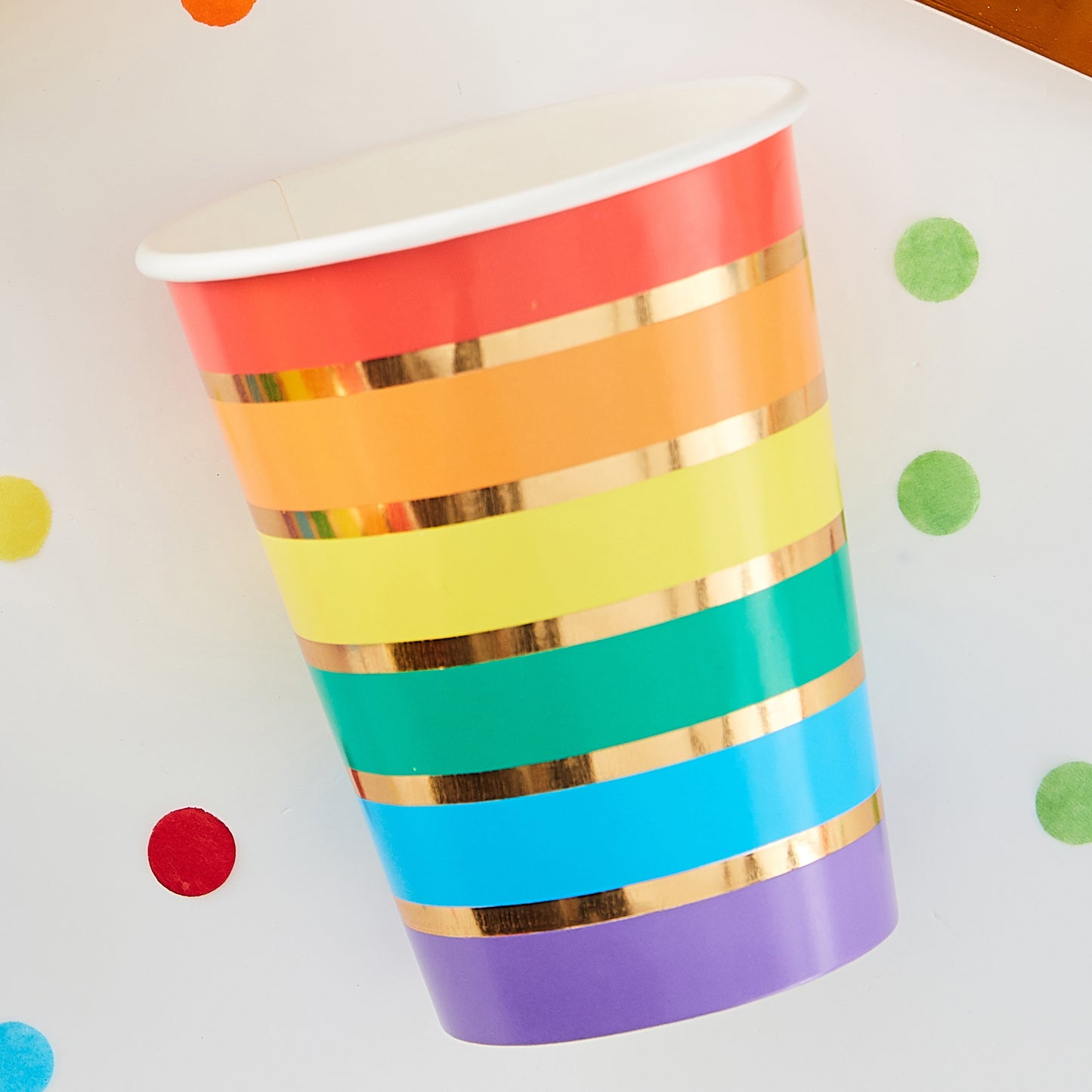 Gold Foil Rainbow Party Paper Cups