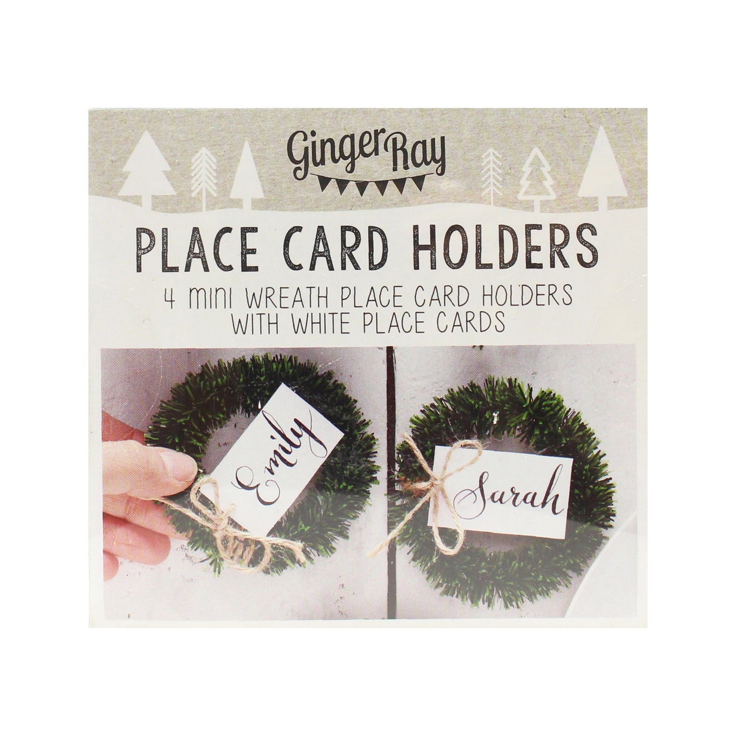 Christmas Wreath Name Place Cards / Holders