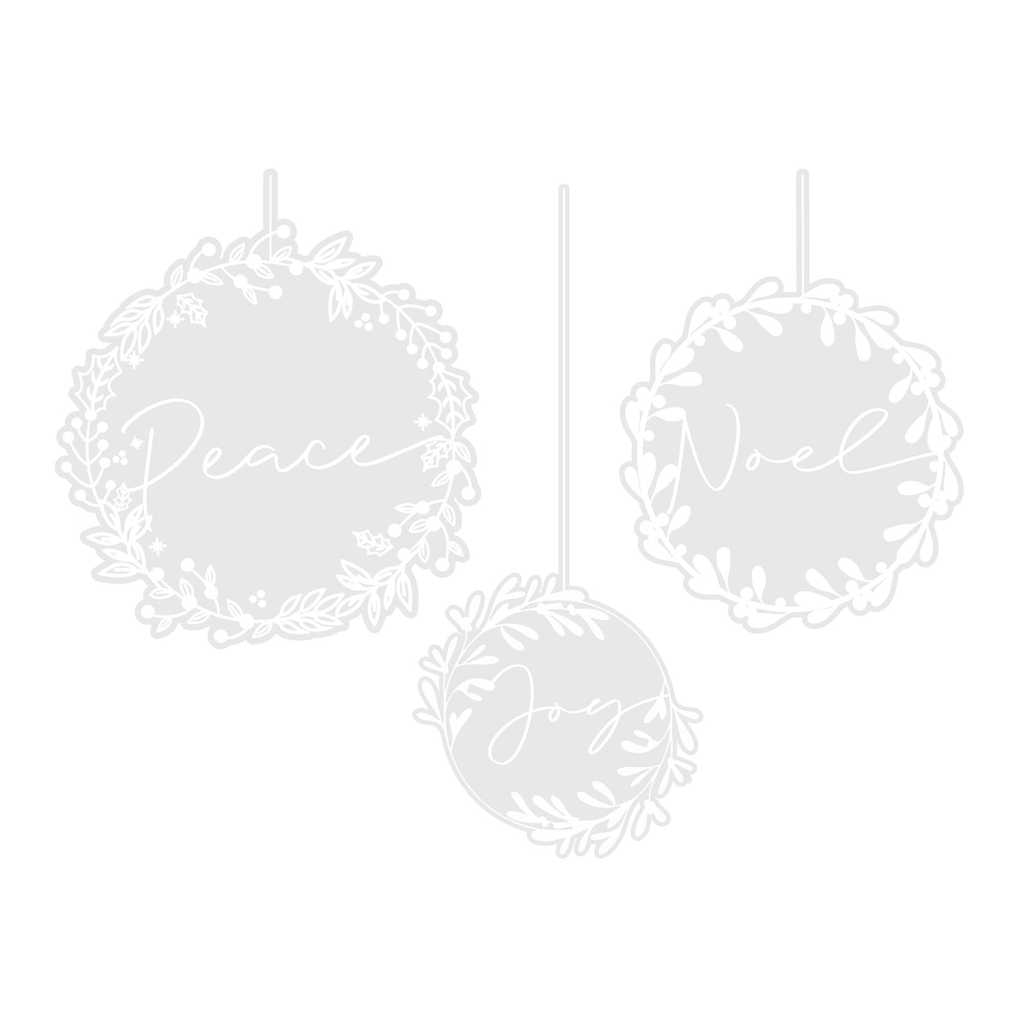 White Wreath Christmas Window Stickers