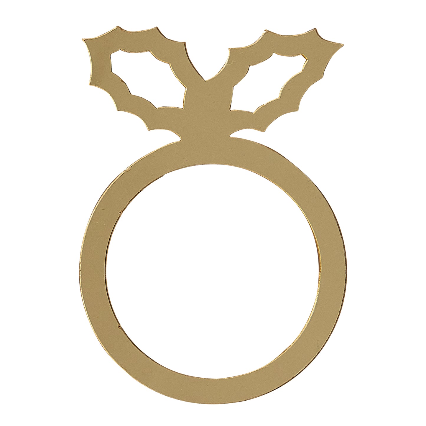 Gold Acrylic Holly Napkin Rings