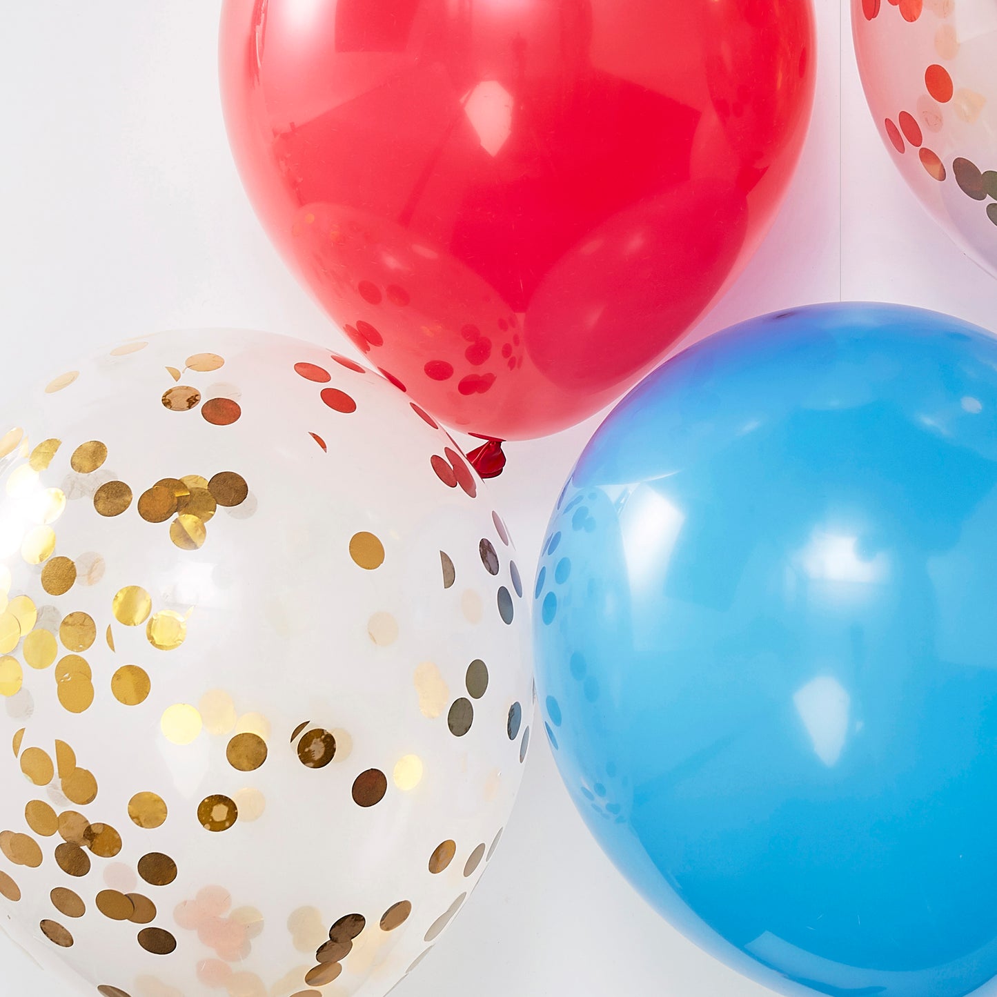 Red White Blue & Gold Confetti Balloons - Party Like Royalty