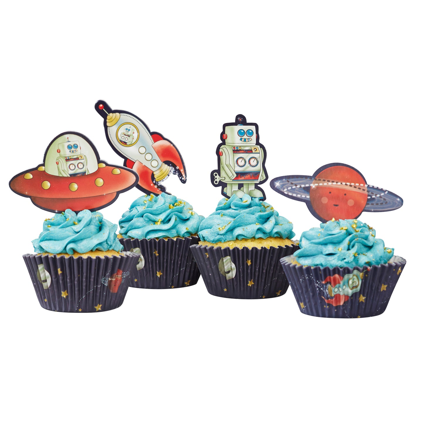 Space Cupcake Cases and Toppers - Space Adventure Party