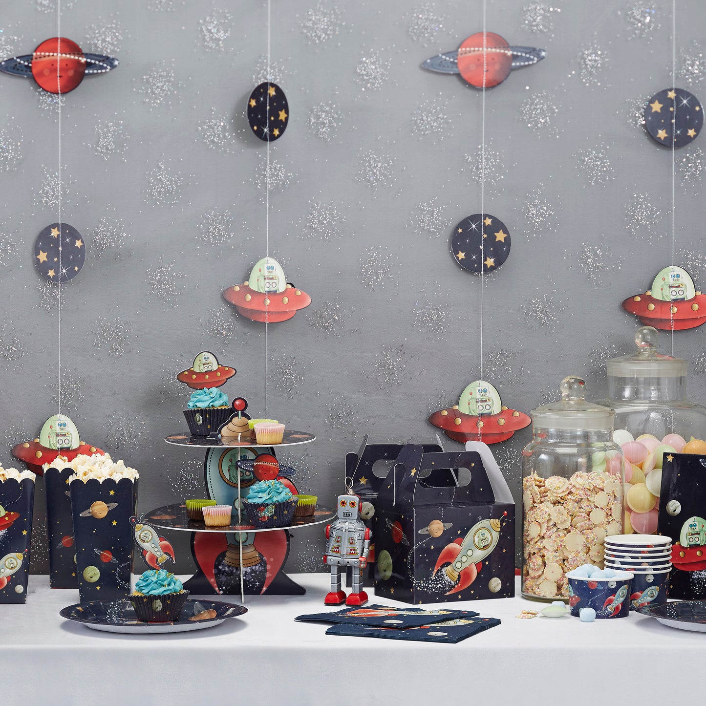 Space Cupcake Cases and Toppers - Space Adventure Party