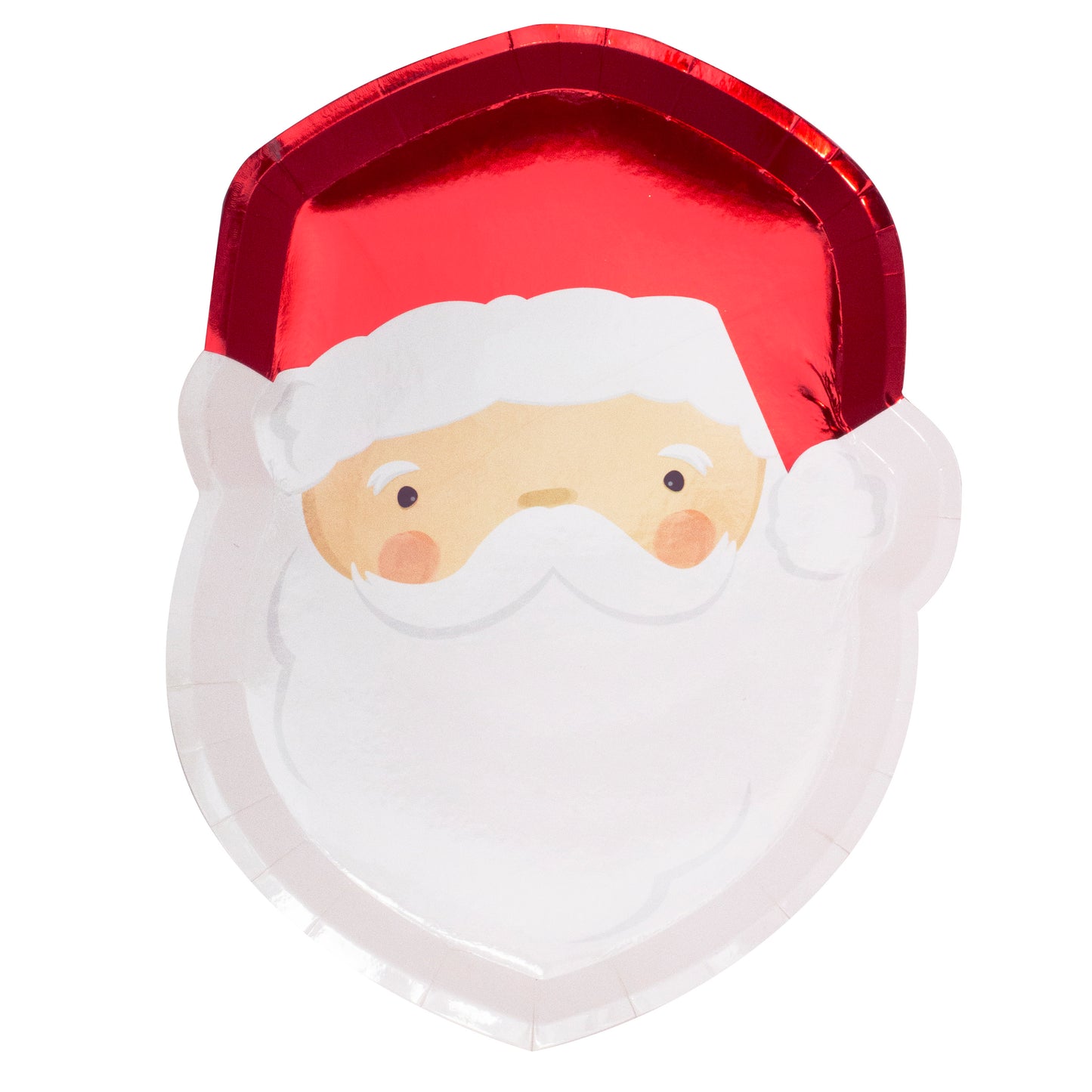 Red Santa Christmas Paper Plates