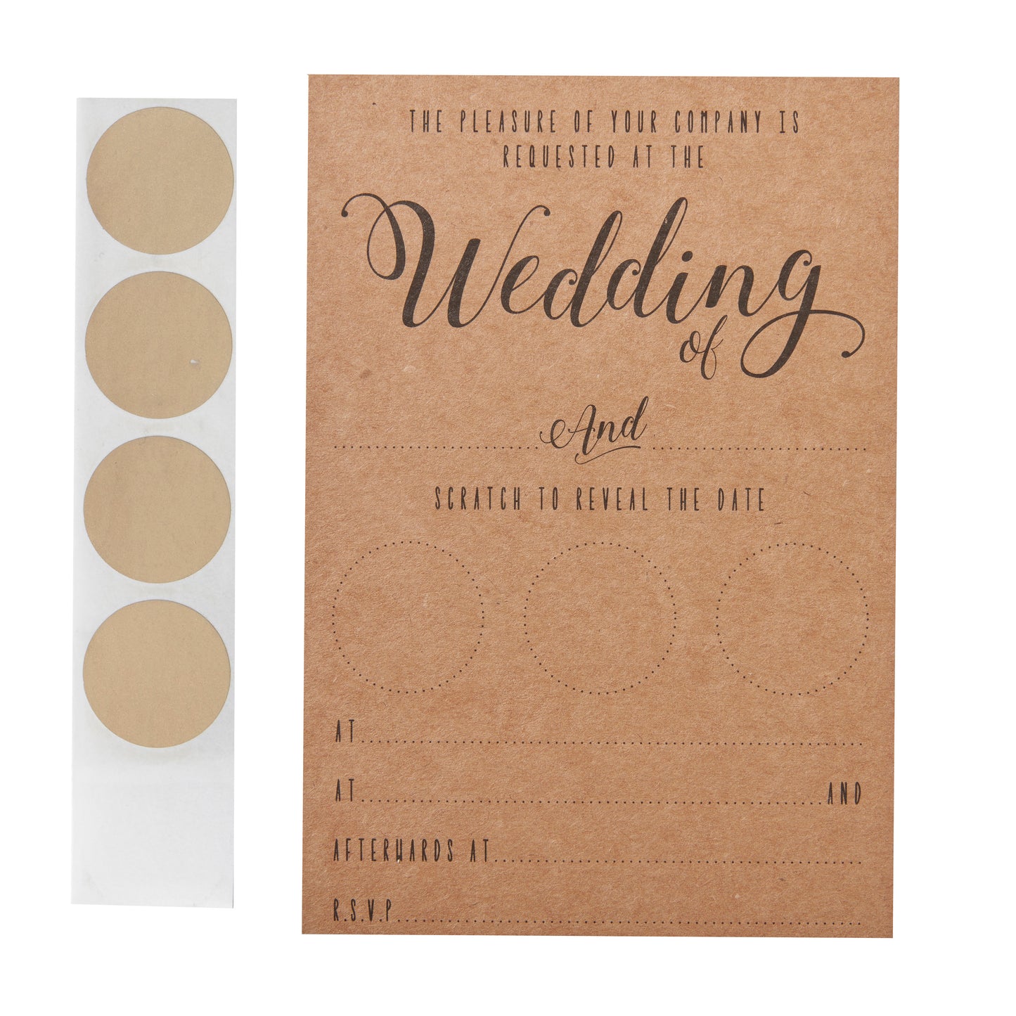 Kraft Scratch The Date Wedding Invitations - Scratch & Reveal